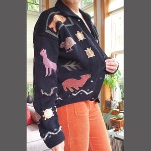 Rare Planet Earth Imports Embroidered Cardigan